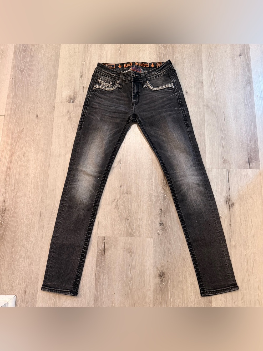 Grunge Sleaze Rock Revival Faded Skinny Jeans
